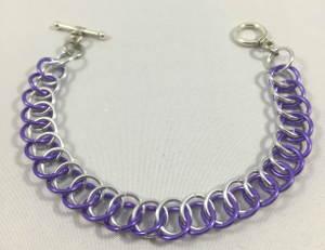 lavender and bright aluminum bracelet